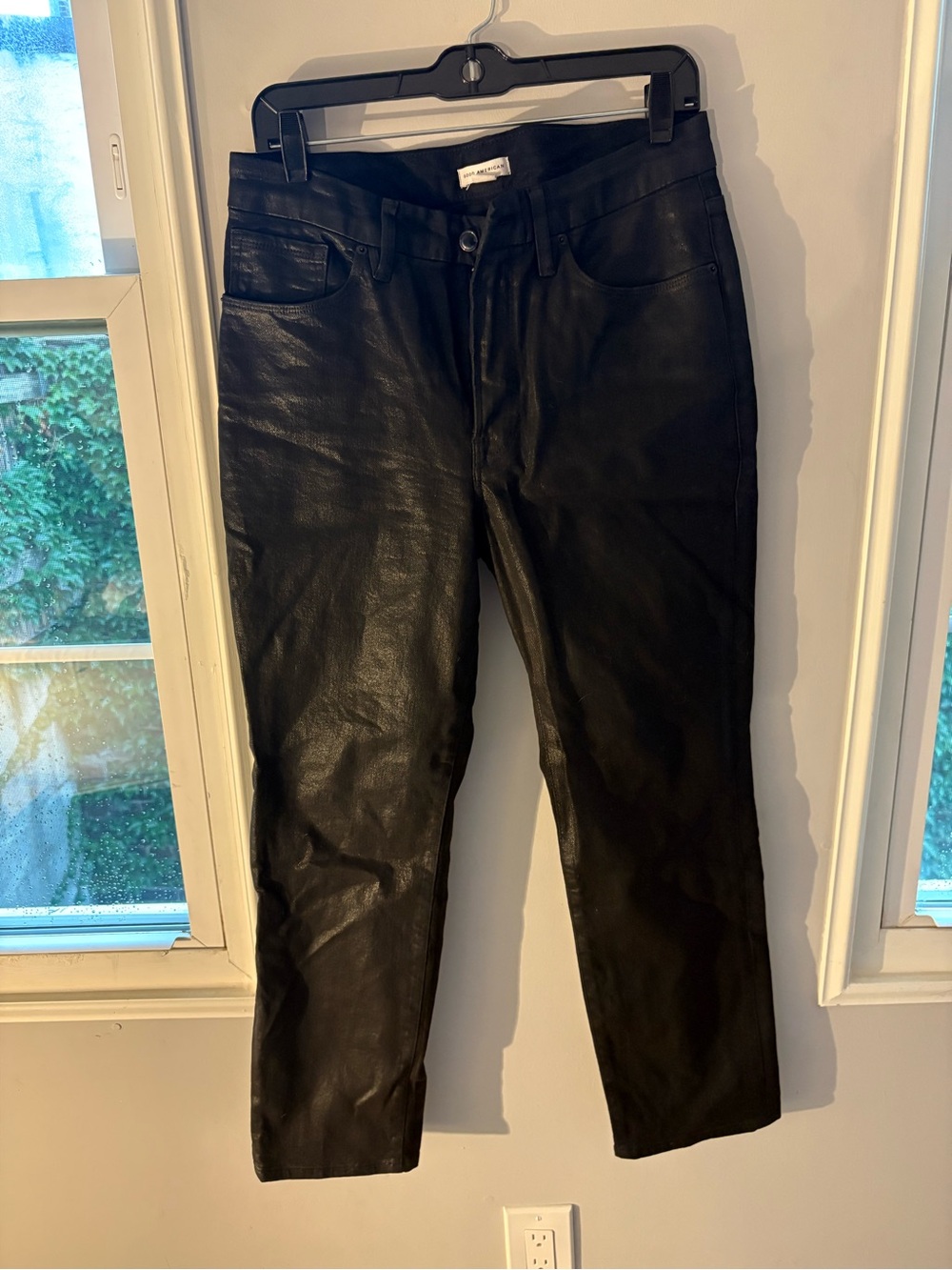 Good American Black Coated High-Rise Skinny Jeans